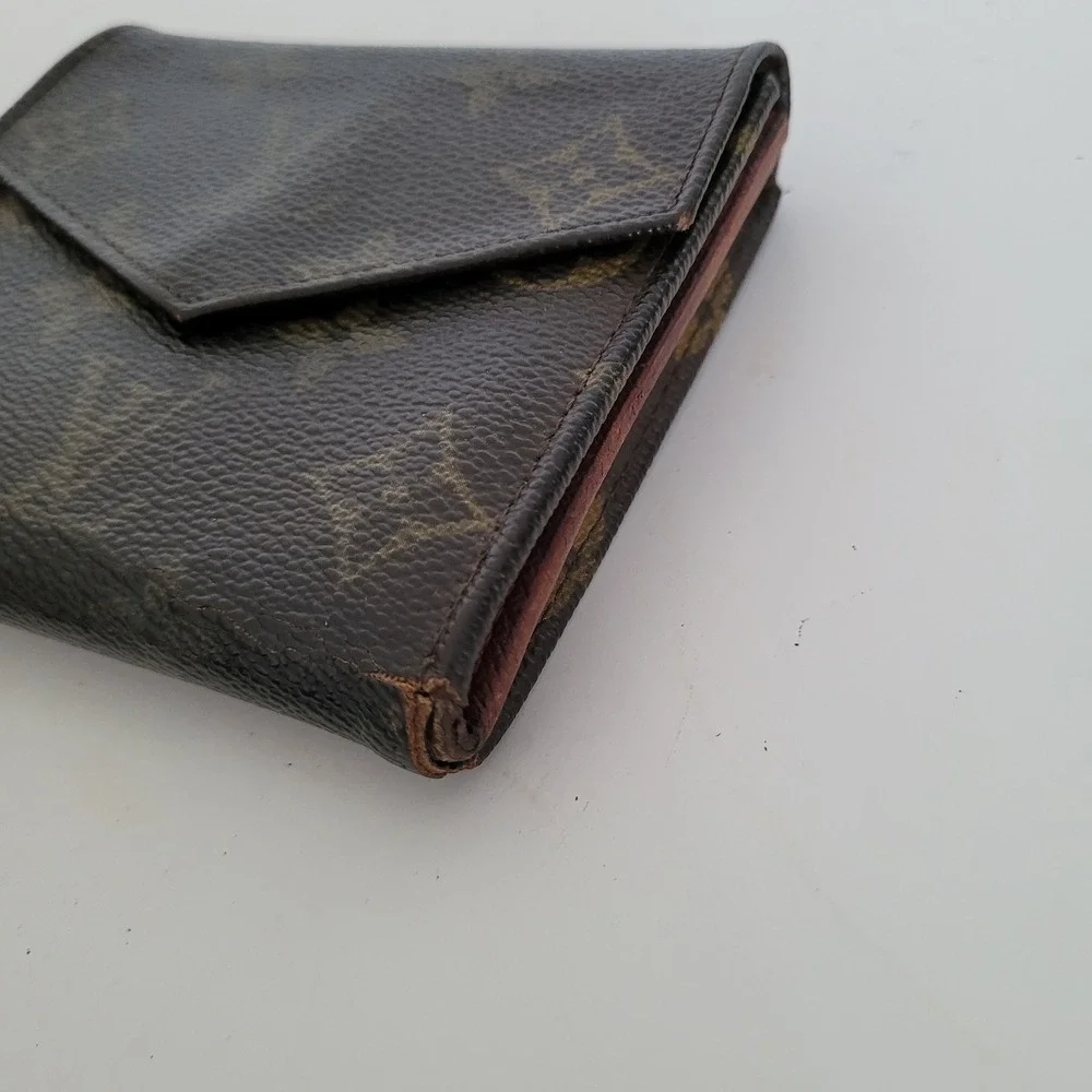 Louis Vuitton Monogram Canvas Elise Trifold Wallet Brown Compact Wallet